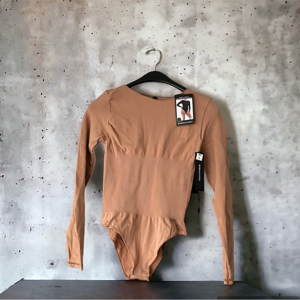 NEW BCBG MAXAZRIA Shapewear Bodysuit Arm Toner and Waist Sculpter Large Women’s